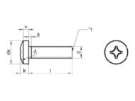 Dim Diagram Pan Head Machine Screw 2