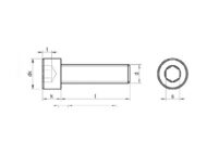 Cap Head Machine Screw Dimension Diagram