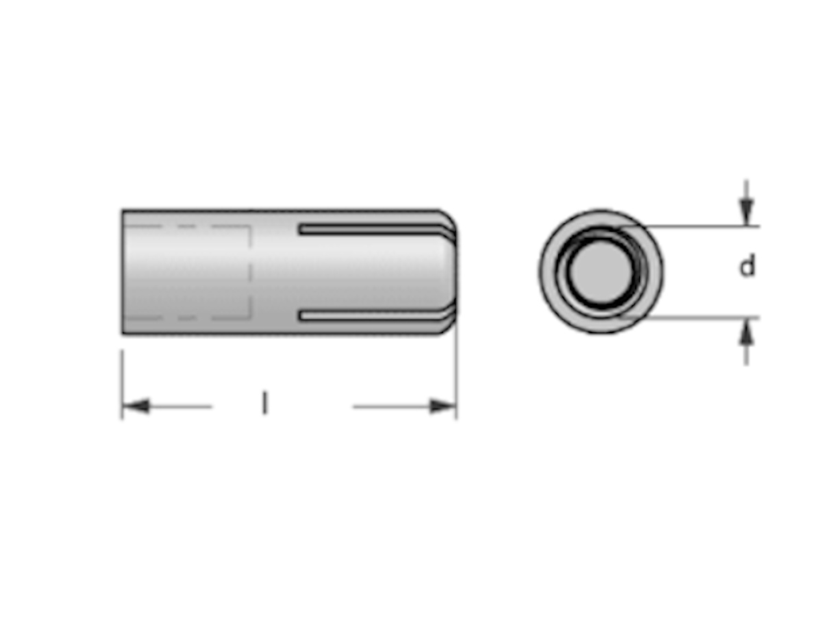 Drop In Anchor G316 Stainless Steel Dimensional Diagram