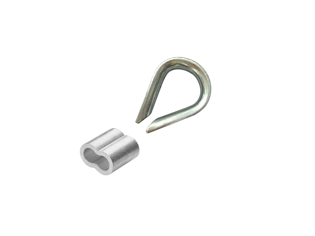 Galvanised Thimble and Aluminium Hourglass Swage