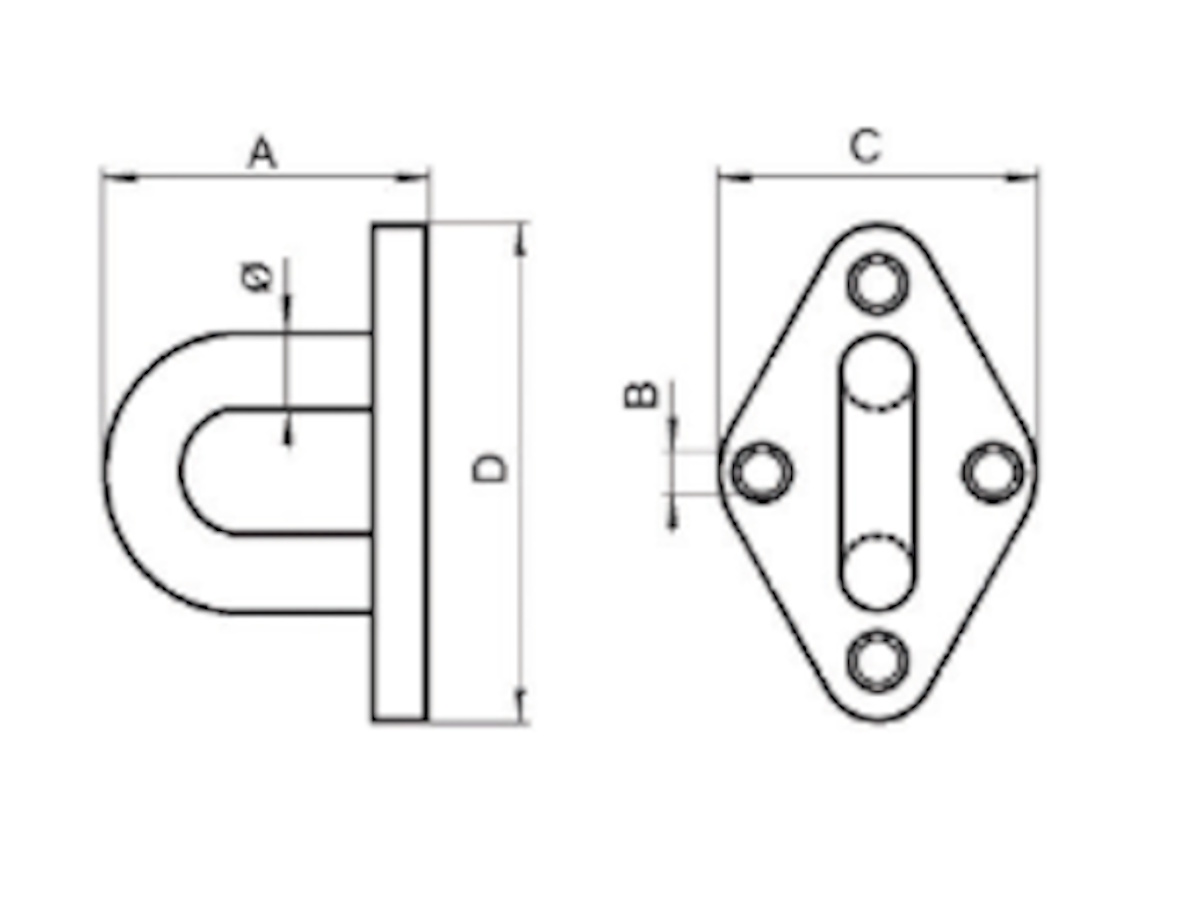 Diamond Pad Eye Dimensions